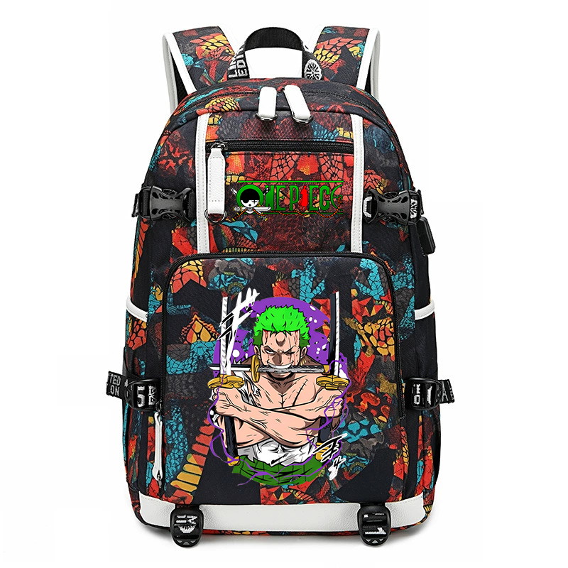School Backpack Teen - One Piece Zoro Printed School Backpack