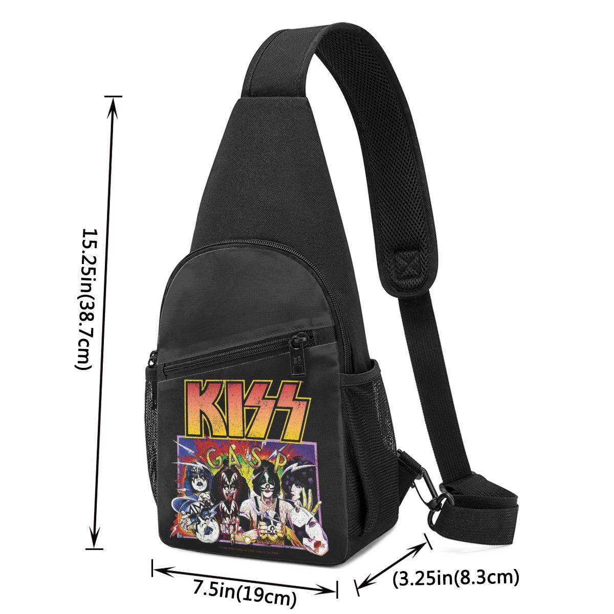 Rock Roll Band Kiss Cat Chest  - đánh giá và giá Sling Backpack Shoulder
