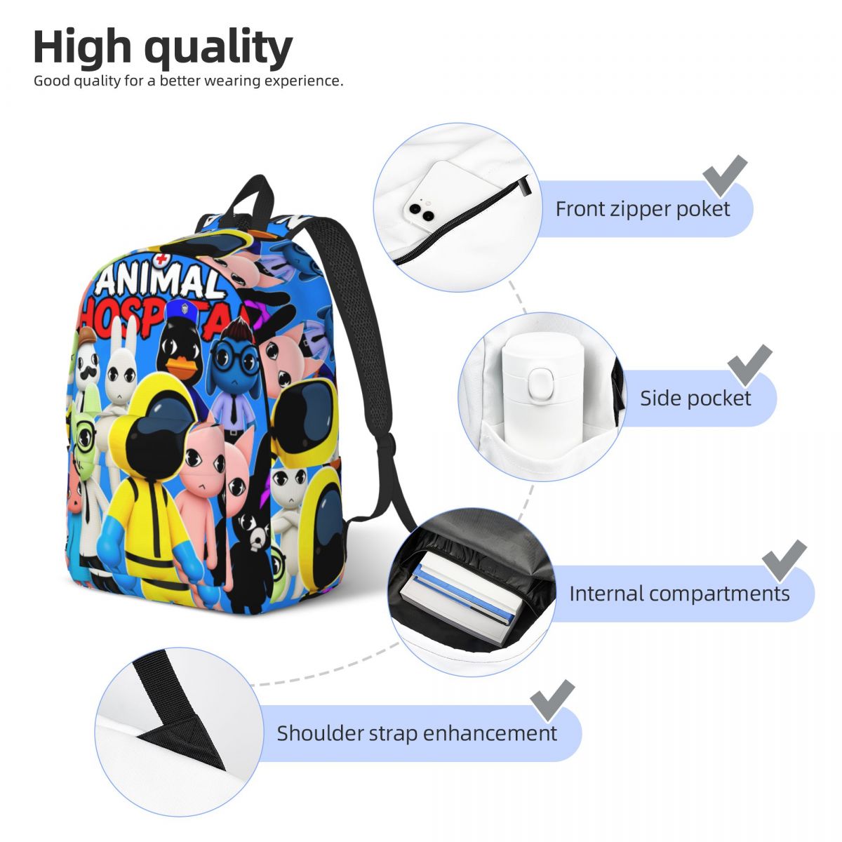 2026 Game Animals Hospitals Ba - đánh giá và giá School Backpack Teen